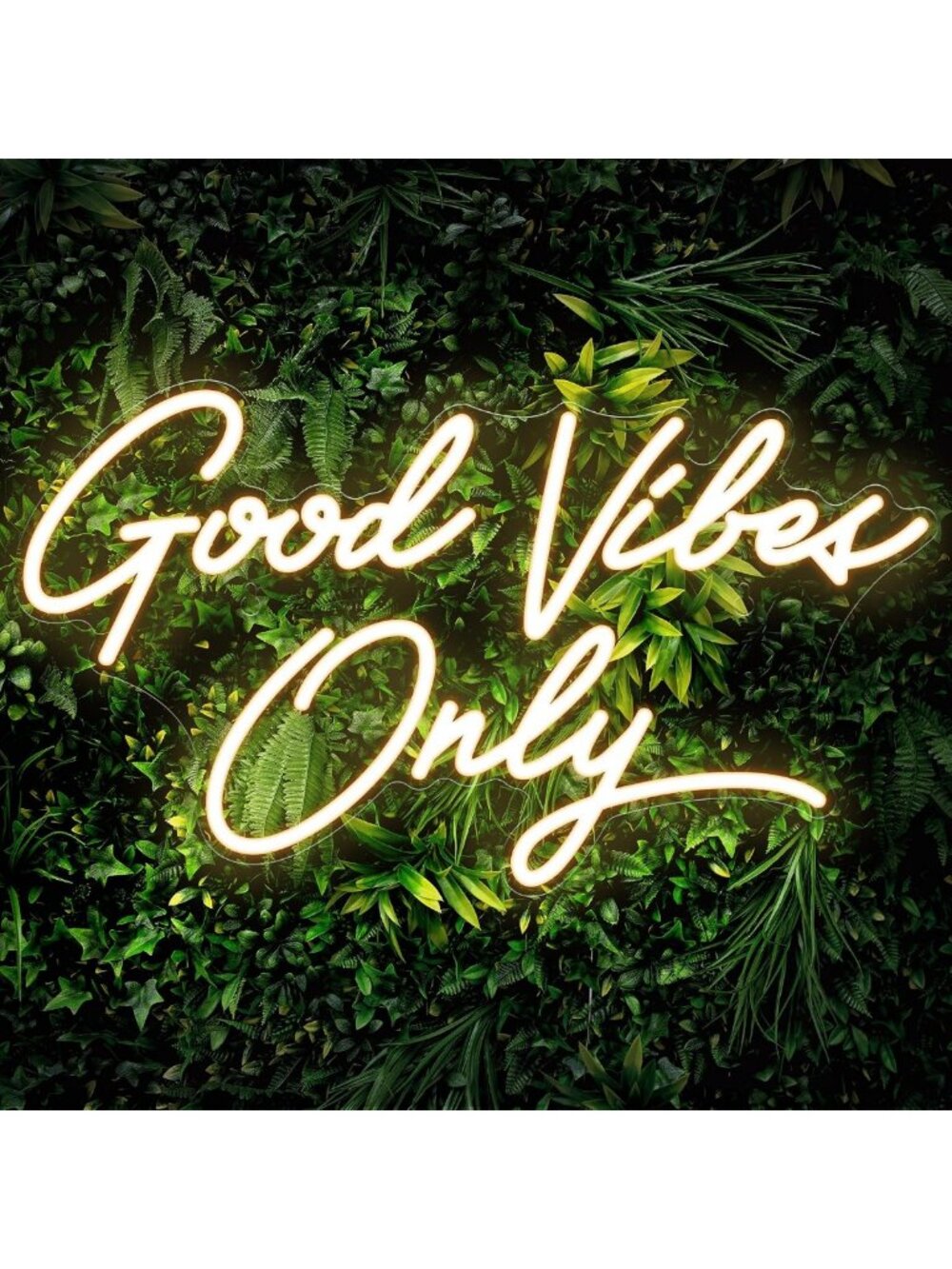 Good Vibes Only Neon Wall Sign 17.7” x 9.9” | LED Decor for Bedroom, Party & Bar